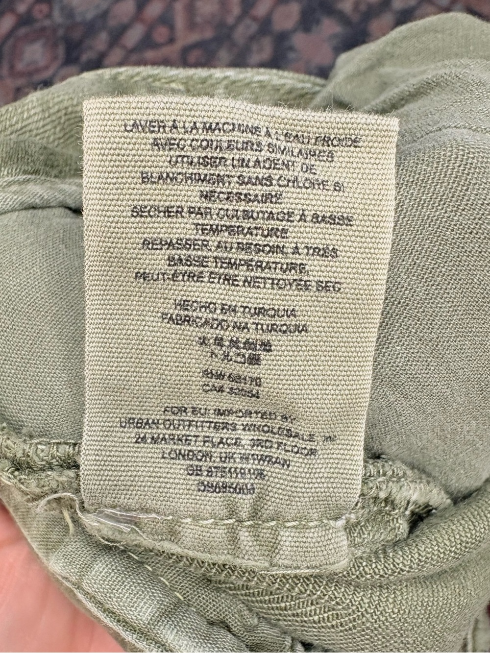 Free People Olive Green Wide Leg Cuffed Jeans cotton Pants size 26 - Picture 12 of 14
